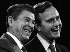  Reagan and Bush celebrating their win 