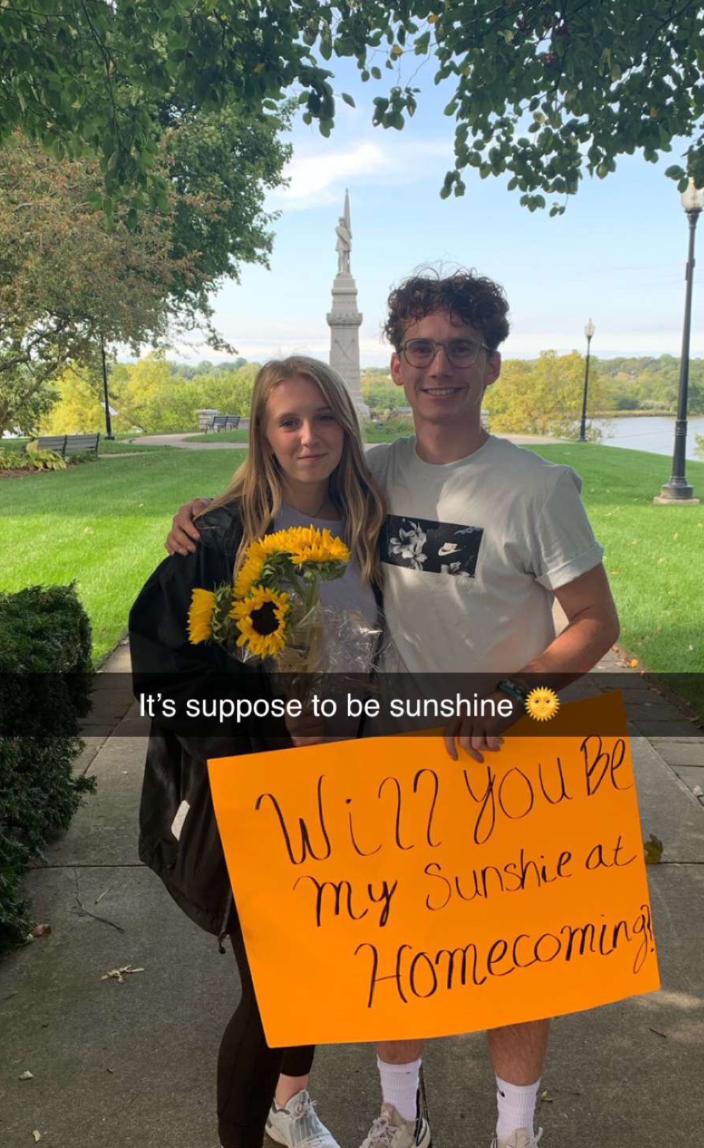 "Will you be my sunshine at Homecoming?"