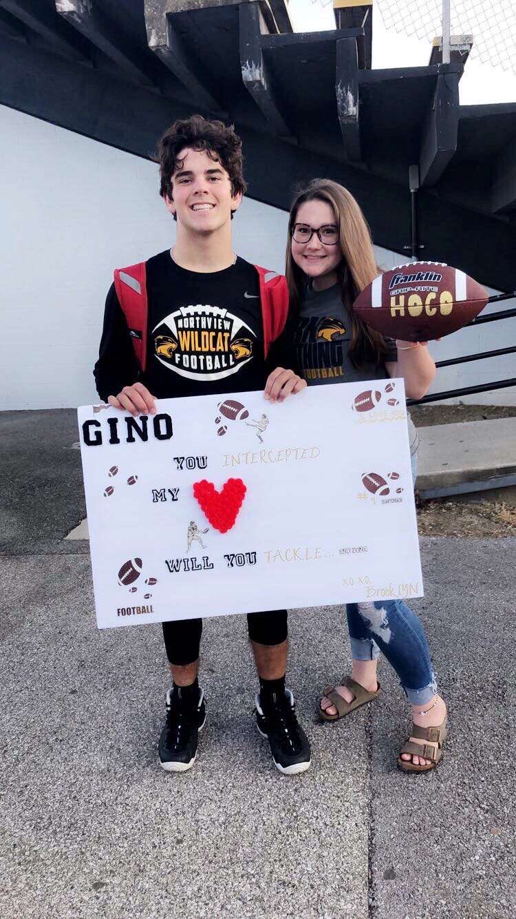 "Gino you intercepted my heart, will you tackle HOCO?"
