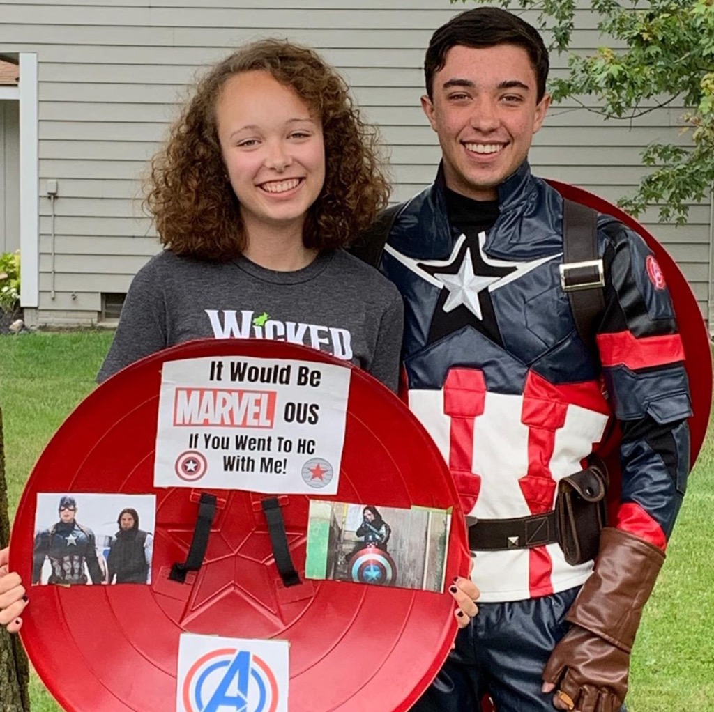 "It would be MARVEL-ous if you went to HC with me!"