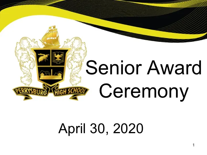 Perrysburg conducts virtual senior awards night ceremony